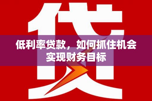当涂低利率贷款，如何抓住机会实现财务目标