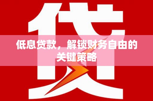当涂低息贷款，解锁财务自由的关键策略