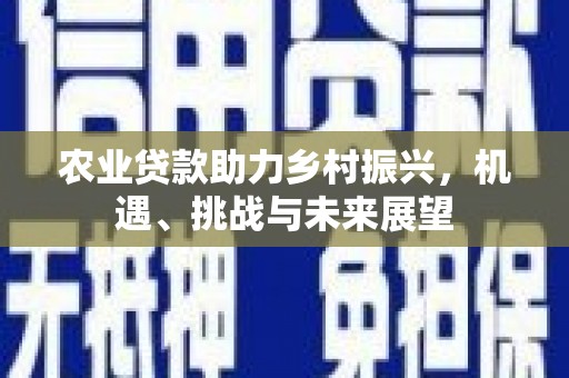 当涂农业贷款助力乡村振兴，机遇、挑战与未来展望