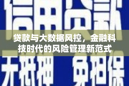 当涂贷款与大数据风控，金融科技时代的风险管理新范式