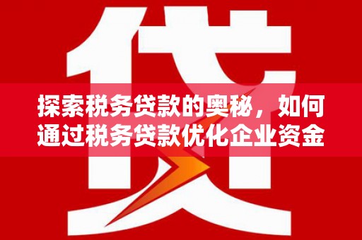 当涂探索税务贷款的奥秘，如何通过税务贷款优化企业资金流