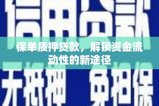 当涂保单质押贷款，解锁资金流动性的新途径
