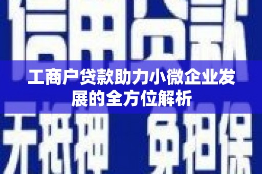 当涂工商户贷款助力小微企业发展的全方位解析
