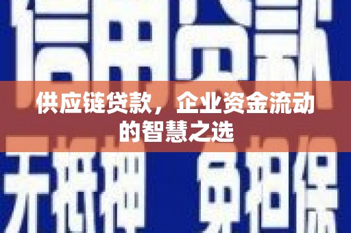 当涂供应链贷款，企业资金流动的智慧之选