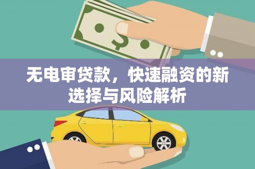当涂无电审贷款，快速融资的新选择与风险解析