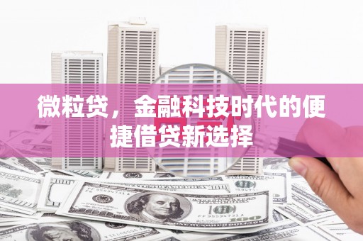 当涂微粒贷，金融科技时代的便捷借贷新选择
