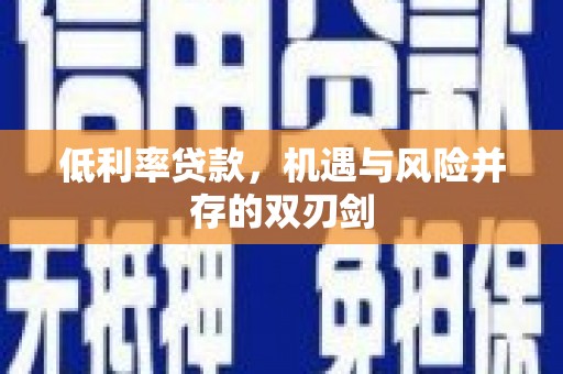 当涂低利率贷款，机遇与风险并存的双刃剑