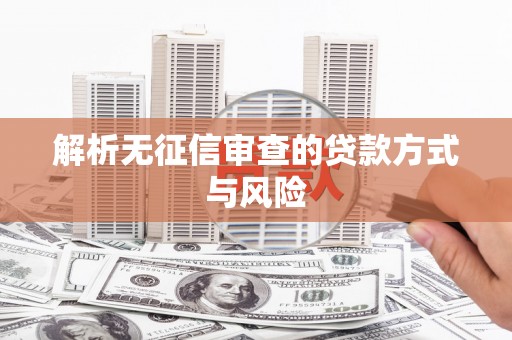 当涂解析无征信审查的贷款方式与风险