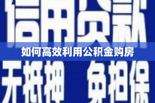 当涂如何高效利用公积金购房